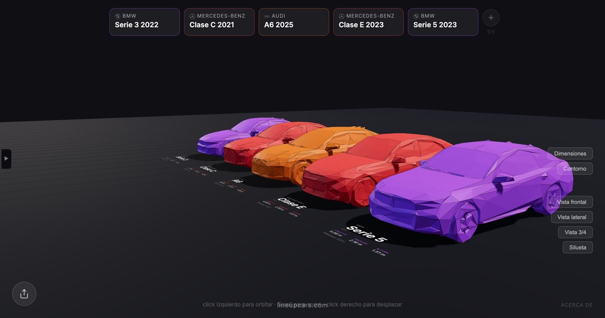Berlinas ejecutivas — comparativa de coches en 3D a escala real